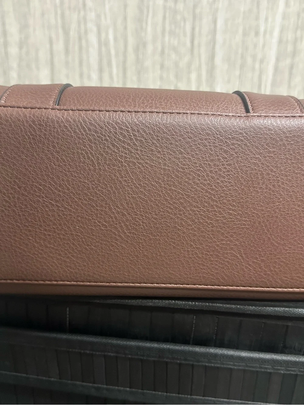 U.S. Polo Assn. Brown Pebbled Leather Satchel with Gold Logo